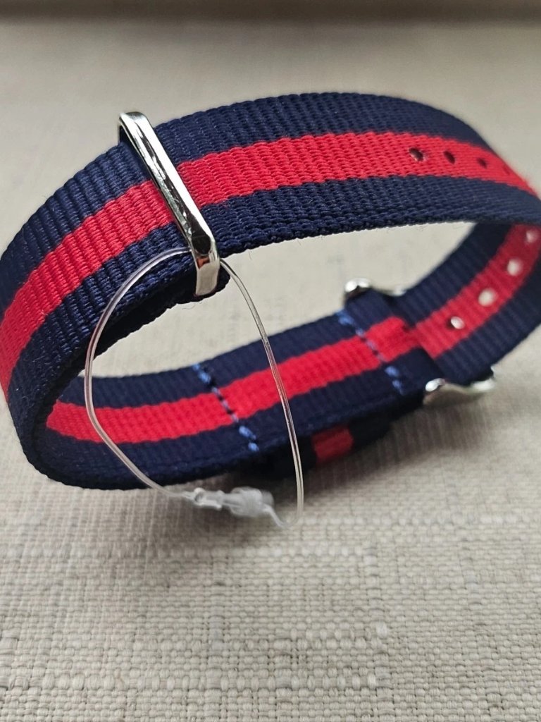 NavyRed Canvas Strap For Watch Replacement One Peice StrapBand Size 20mm